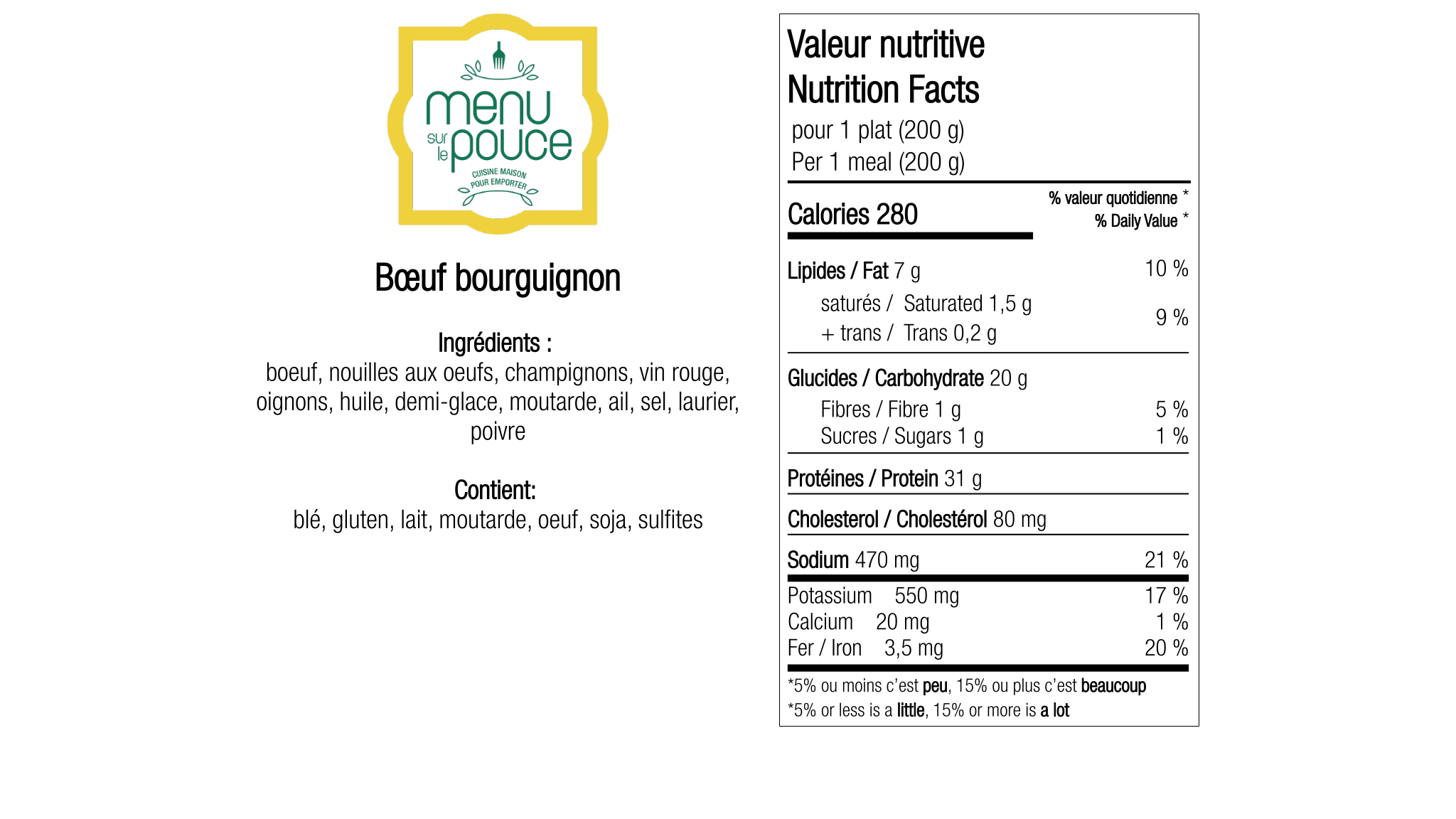 Bœuf bourguignon - 200g