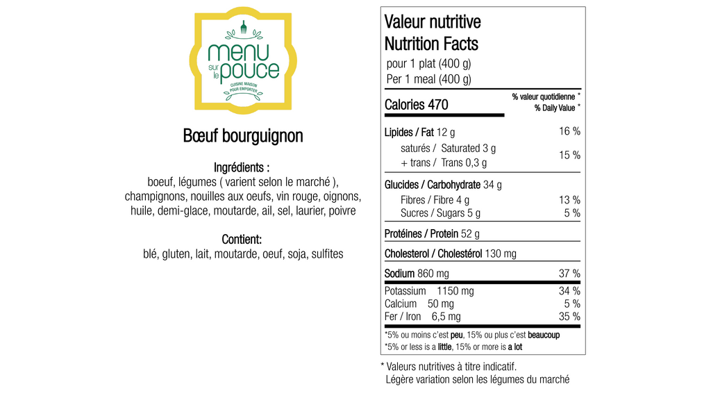 Bœuf bourguignon - 400g