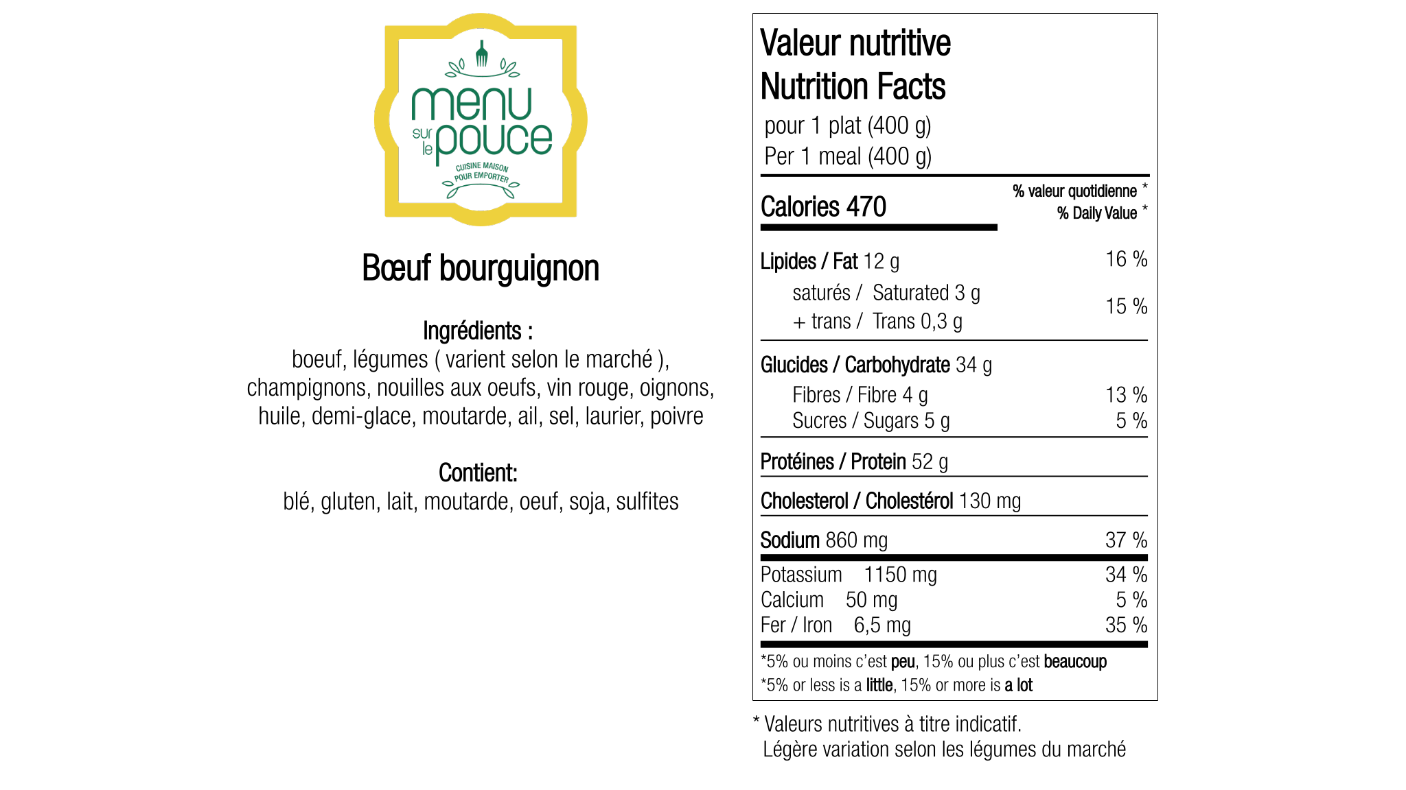 Bœuf bourguignon - 400g