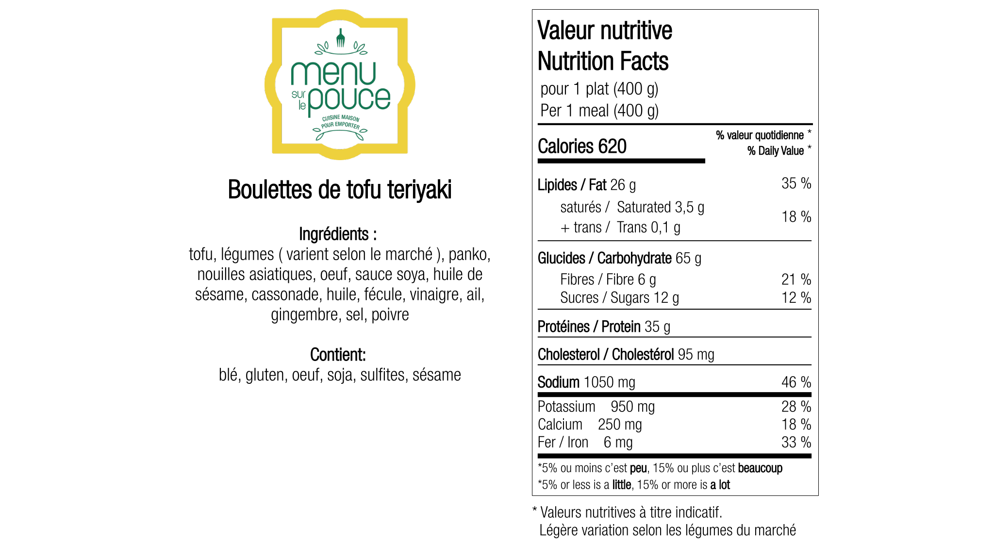 Boulettes de tofu teriyaki - 400g