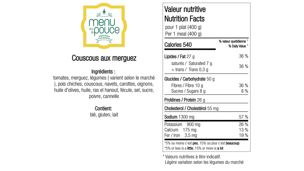 Couscous aux merguez - 400g