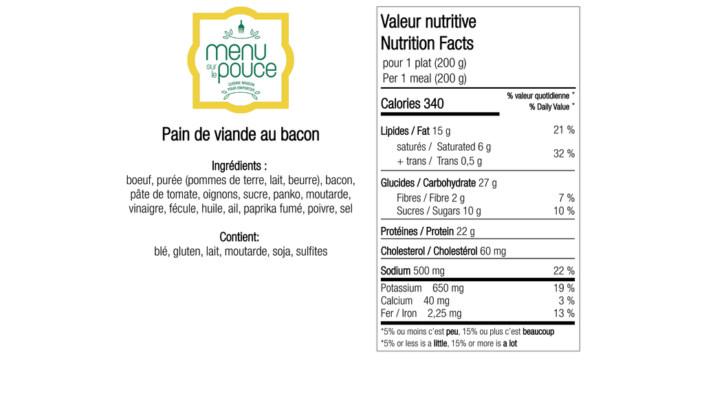 Pain de viande au bacon - 200g