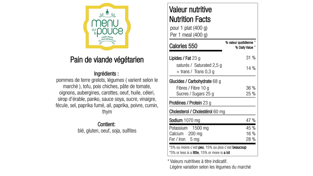 Pain de viande végétarien - 400g